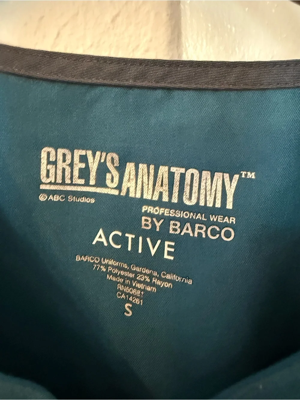 Matching Set of Grey's Anatomy ACTIVE Teal V-Neck Scrub Top S and Pants XS
